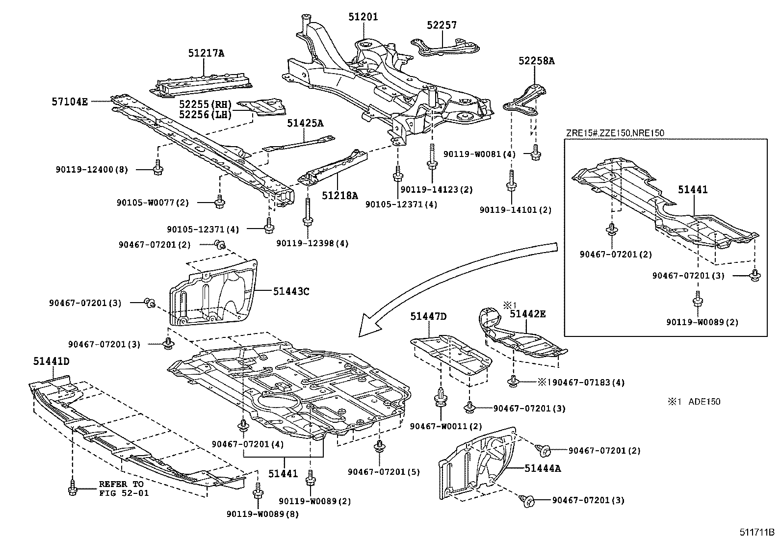  AURIS UKP |  SUSPENSION CROSSMEMBER UNDER COVER