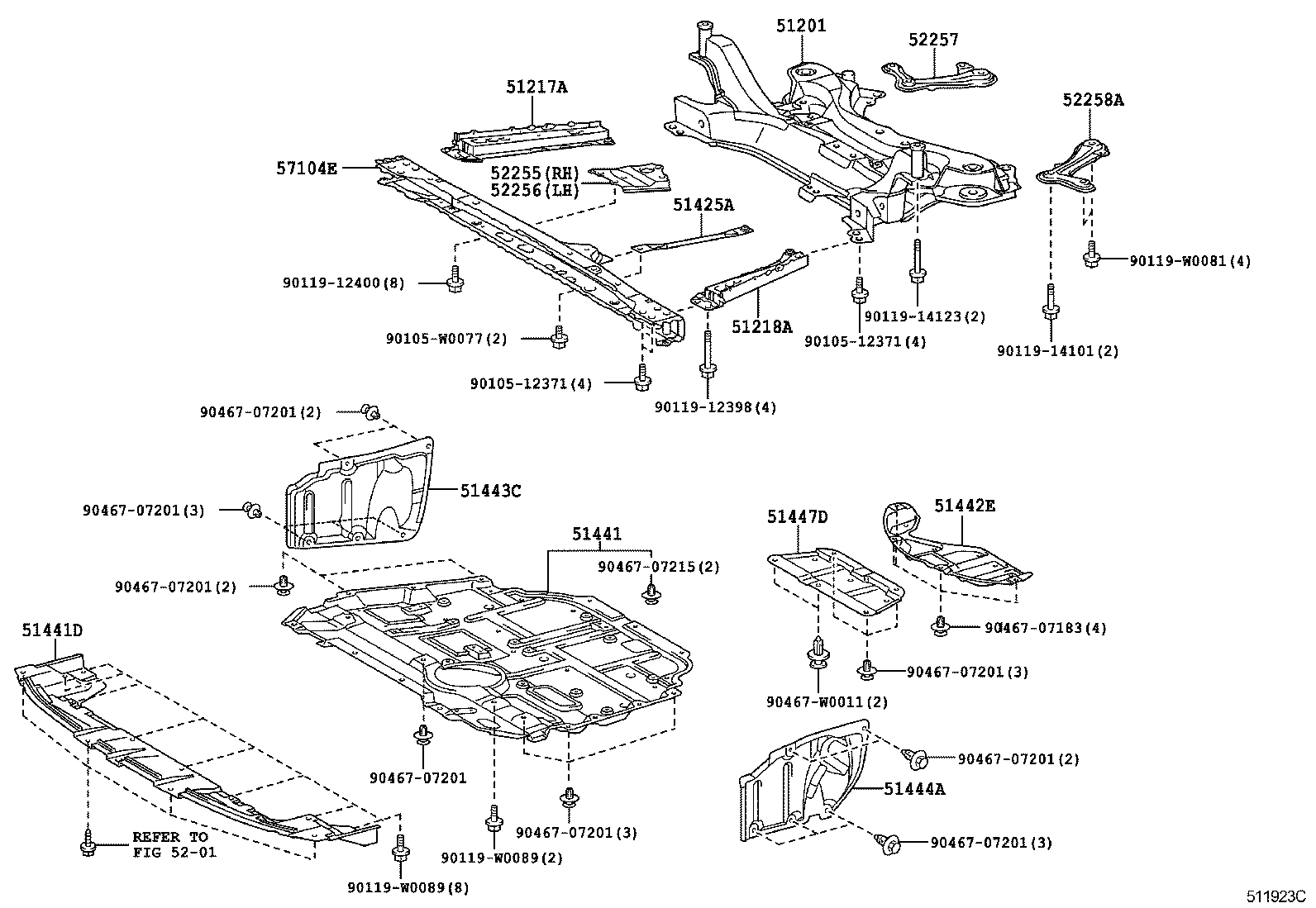  AURIS UKP |  SUSPENSION CROSSMEMBER UNDER COVER