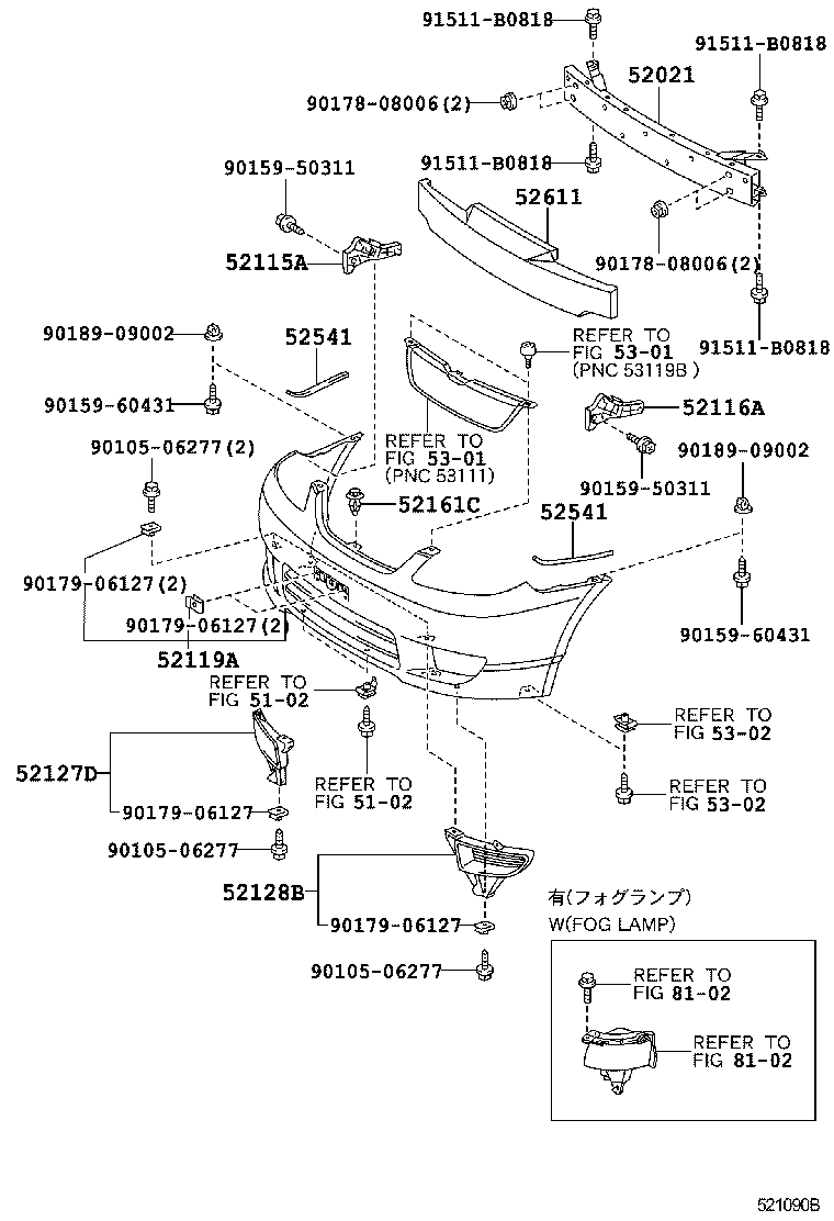  COROLLA |  FRONT BUMPER BUMPER STAY