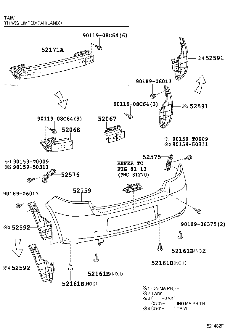 YARIS ASIA |  REAR BUMPER BUMPER STAY