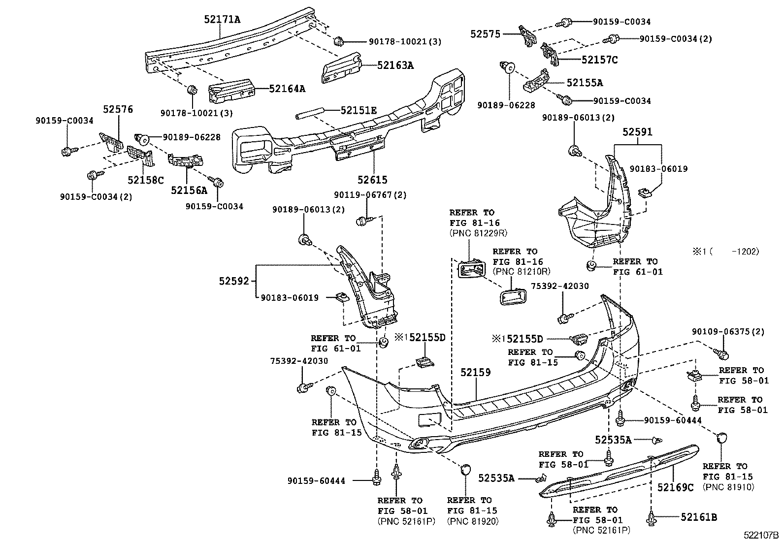  HIGHLANDER CHINA |  REAR BUMPER BUMPER STAY