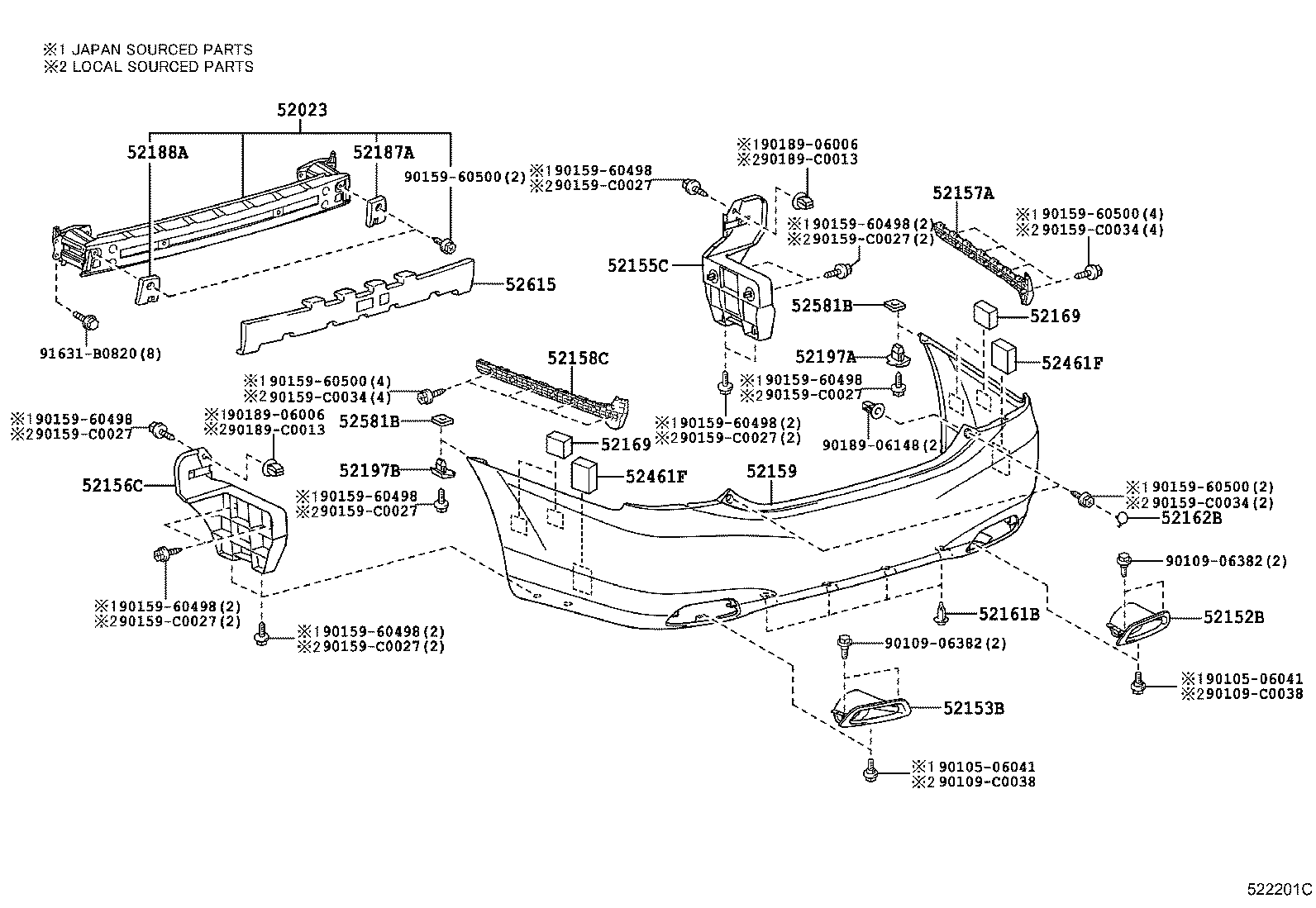  CROWN CHINA |  REAR BUMPER BUMPER STAY