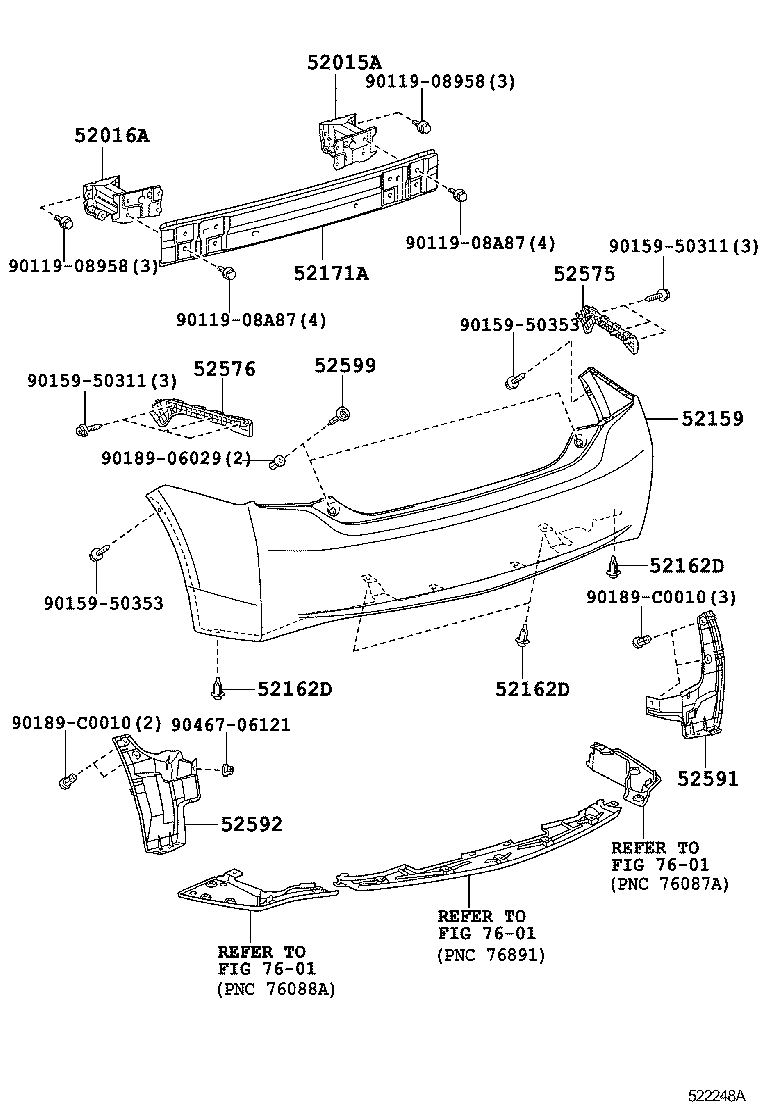  PRIUS CHINA |  REAR BUMPER BUMPER STAY