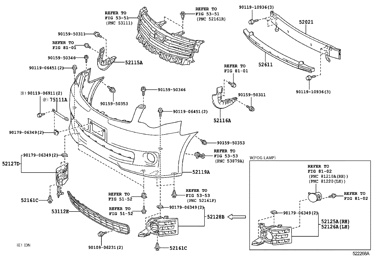  NOAH |  FRONT BUMPER BUMPER STAY