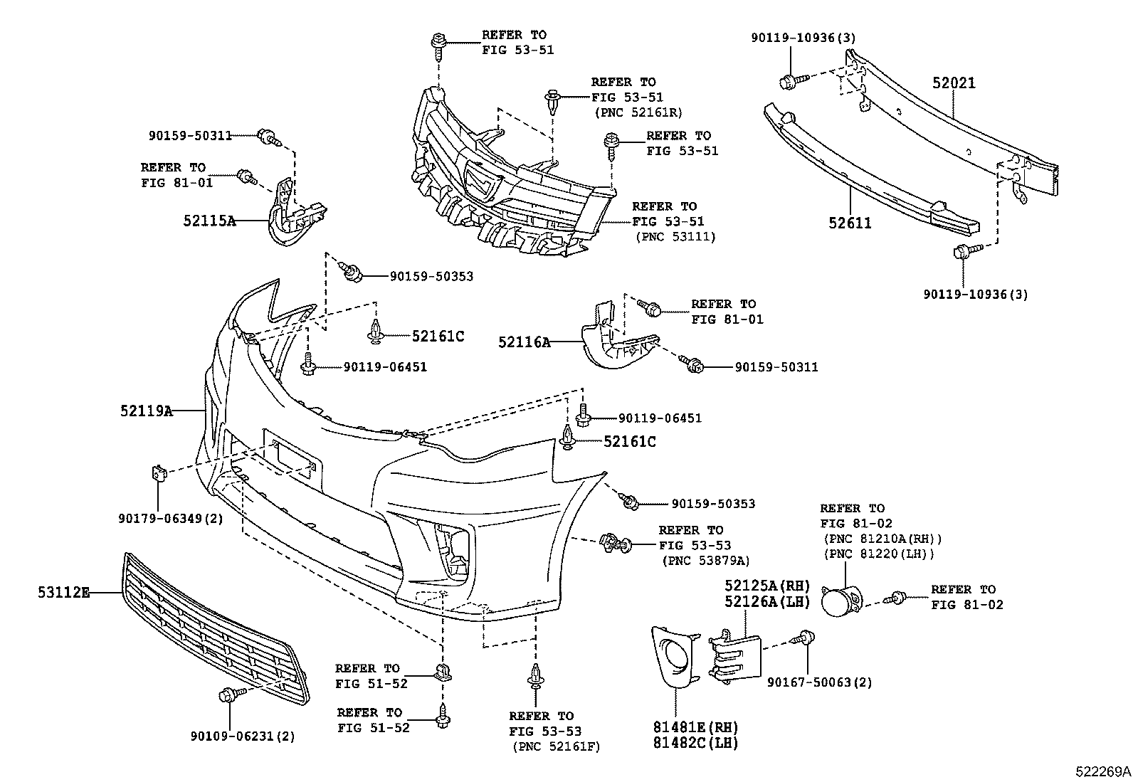  NOAH |  FRONT BUMPER BUMPER STAY