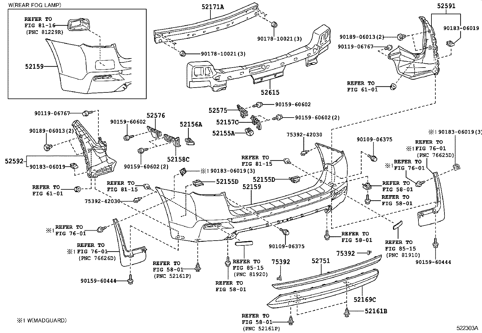  HIGHLANDER KLUGER |  REAR BUMPER BUMPER STAY
