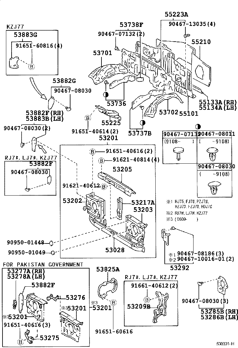  LAND CRUISER 70 |  FRONT FENDER APRON DASH PANEL