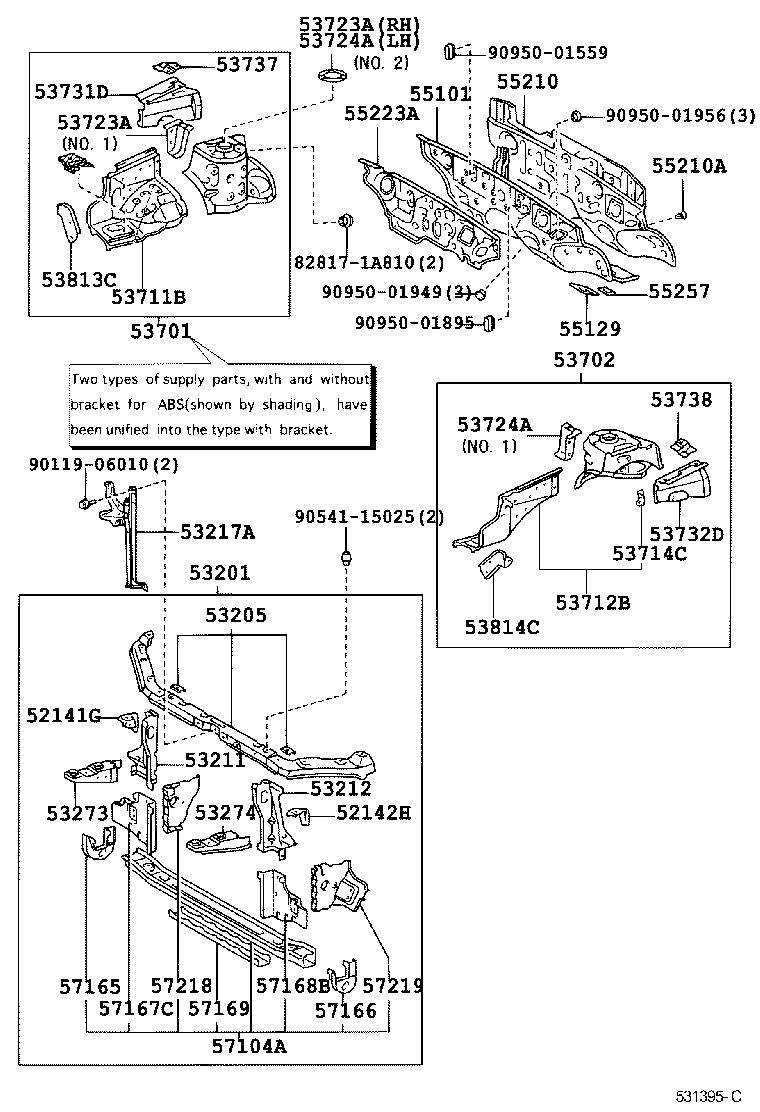  COROLLA |  FRONT FENDER APRON DASH PANEL
