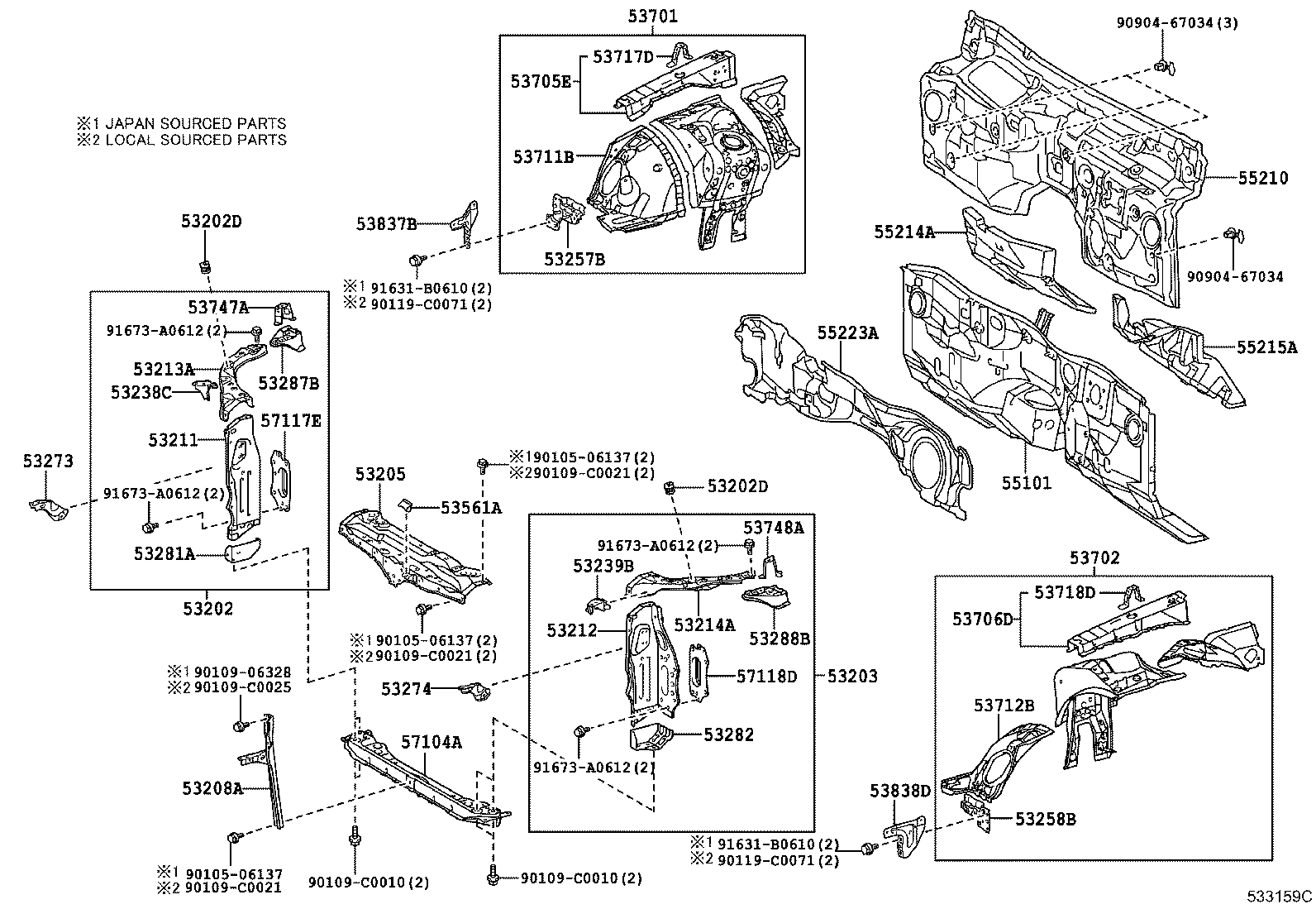  CROWN CHINA |  FRONT FENDER APRON DASH PANEL