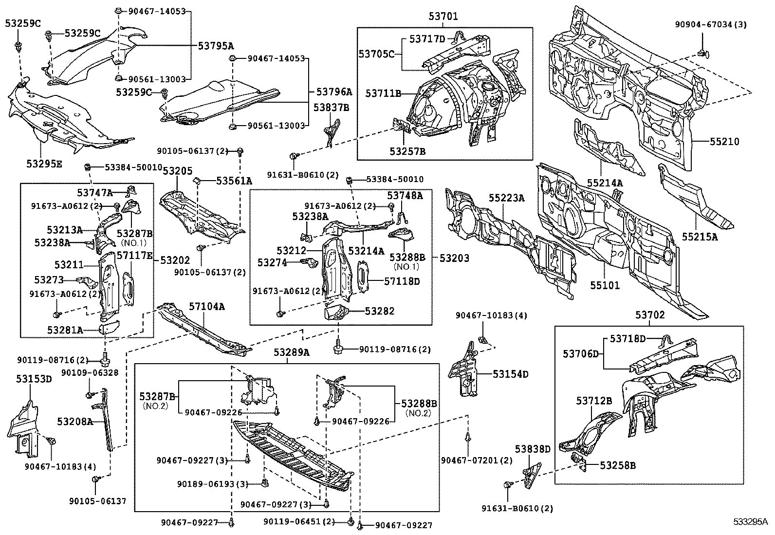  CROWN |  FRONT FENDER APRON DASH PANEL