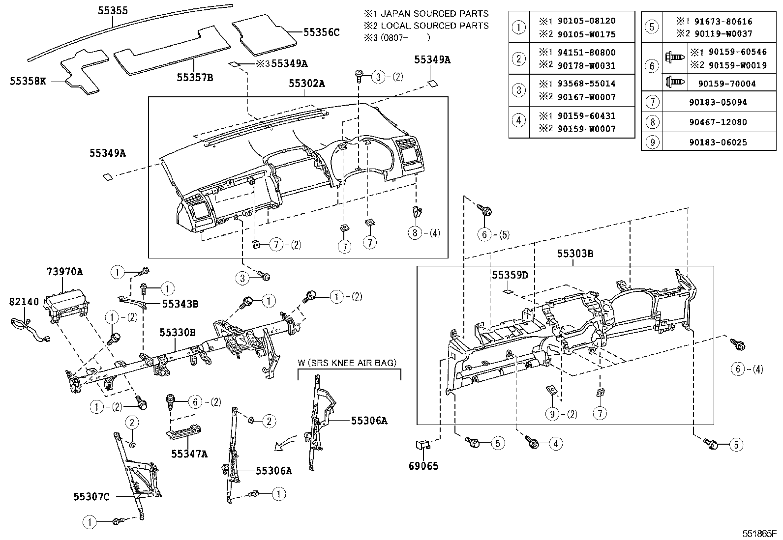  AURIS UKP |  INSTRUMENT PANEL GLOVE COMPARTMENT