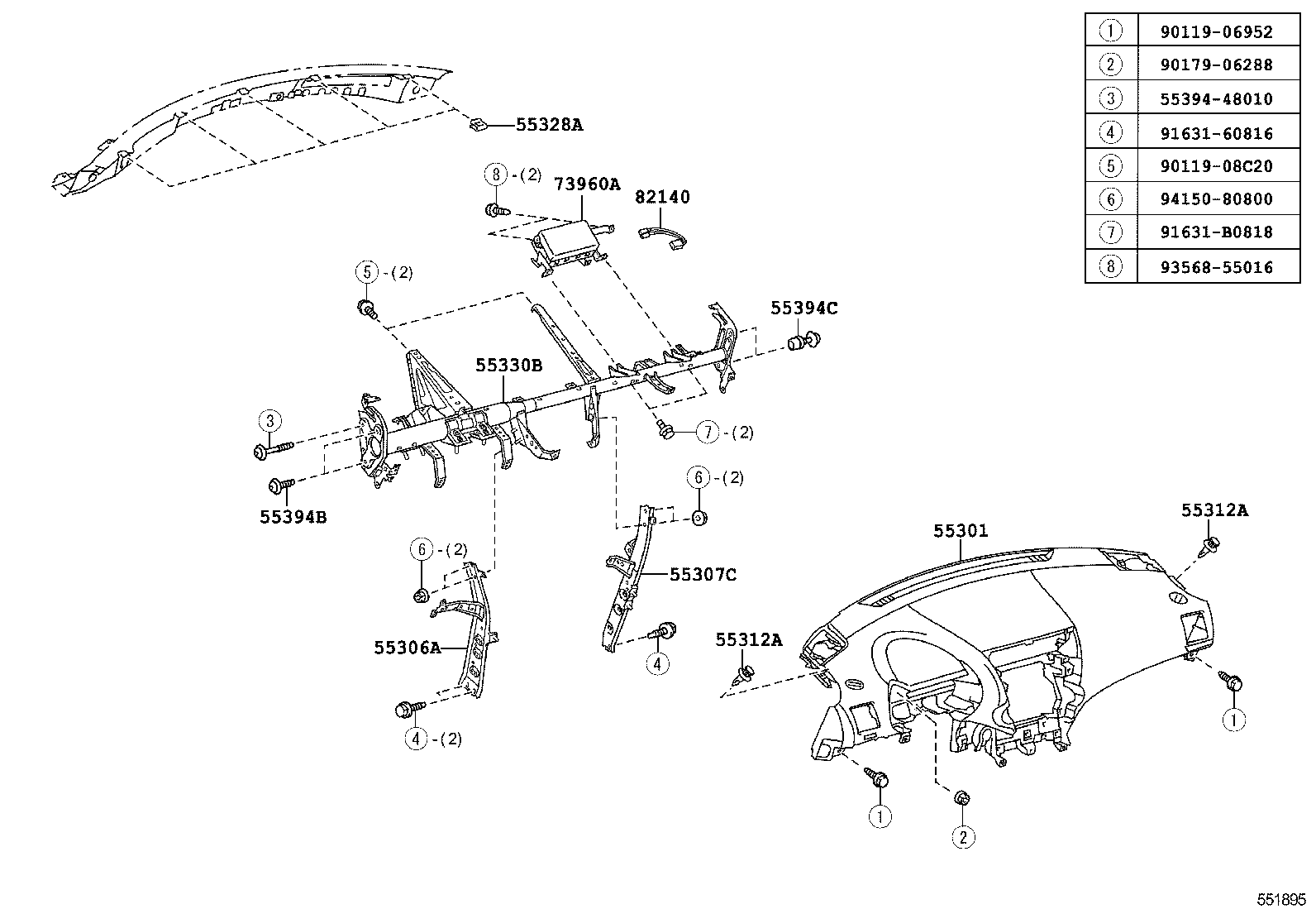  HIGHLANDER KLUGER |  INSTRUMENT PANEL GLOVE COMPARTMENT
