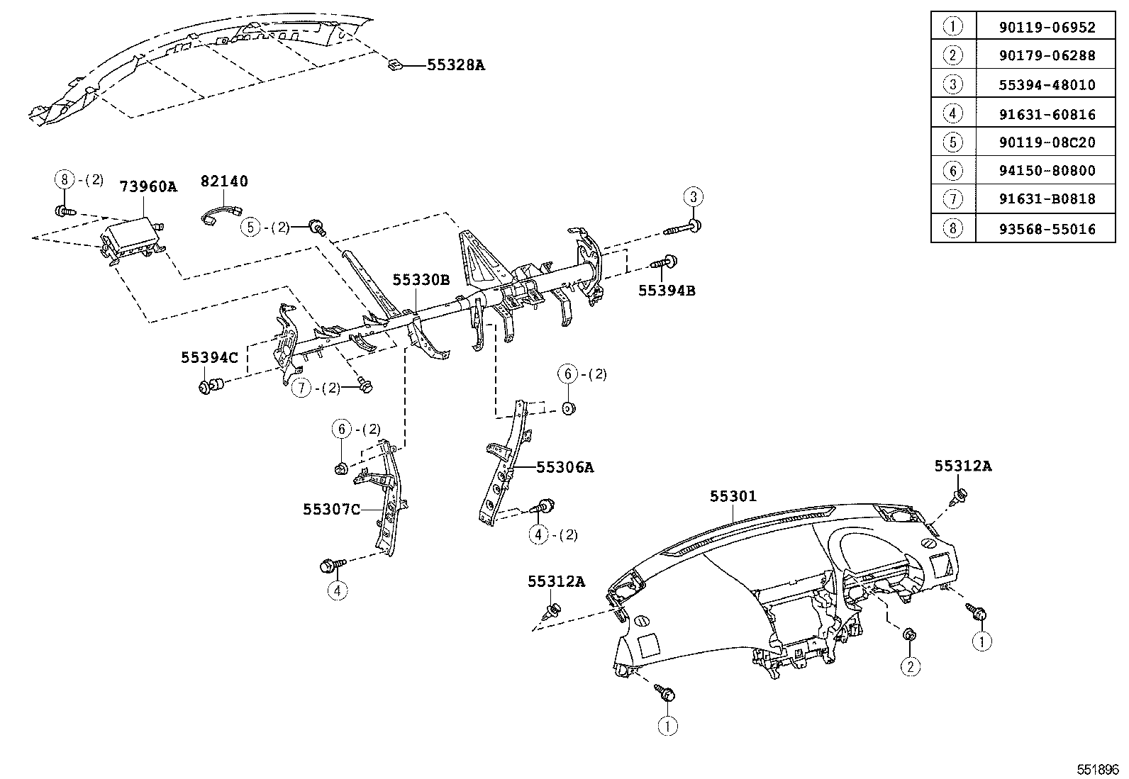  HIGHLANDER KLUGER |  INSTRUMENT PANEL GLOVE COMPARTMENT