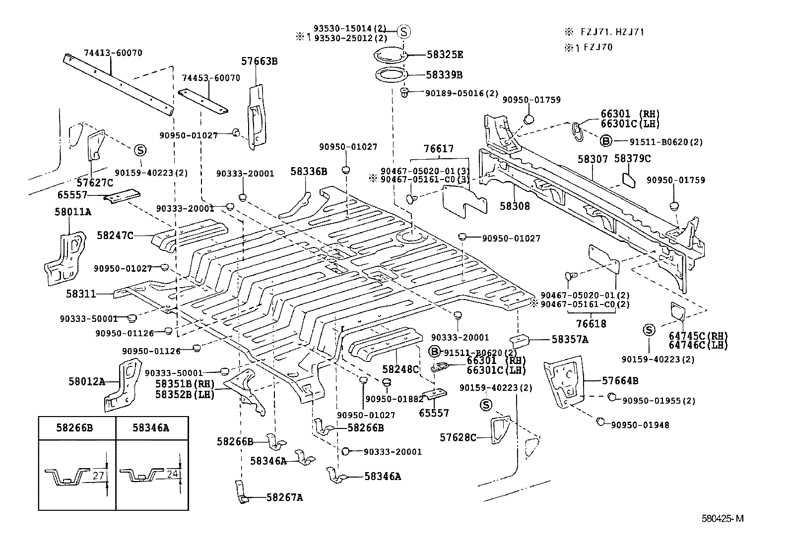  LAND CRUISER 70 |  REAR FLOOR PANEL REAR FLOOR MEMBER