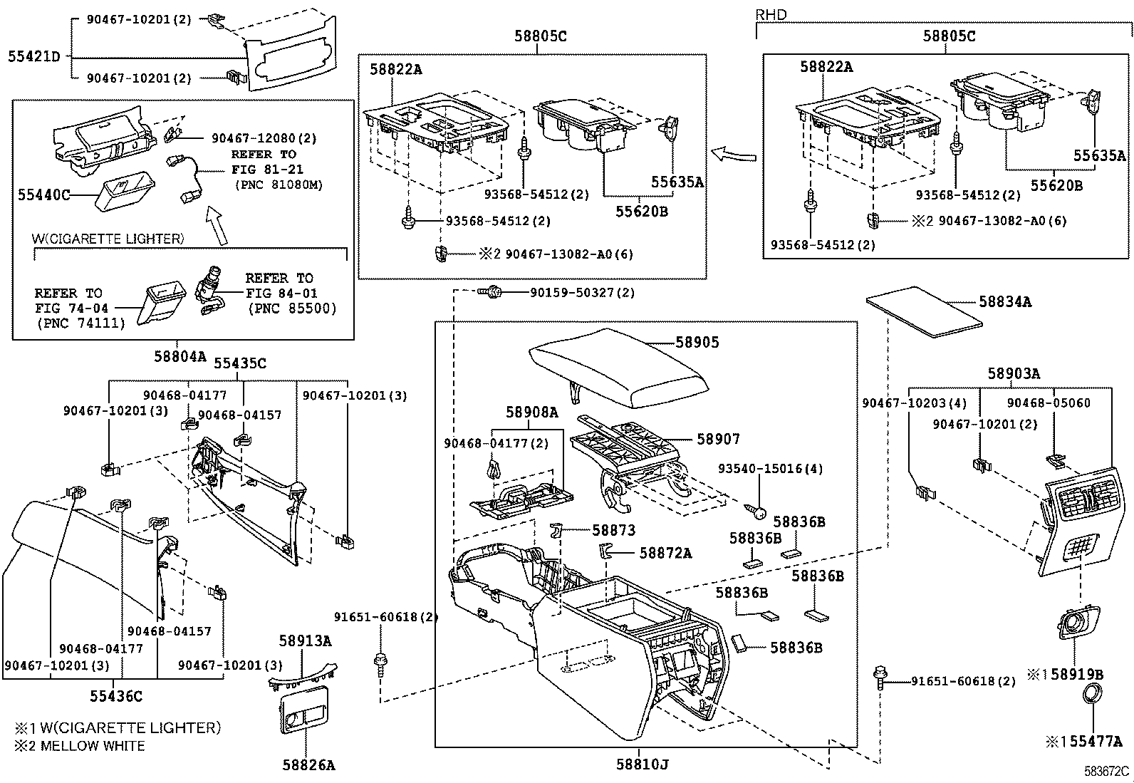  LS460 460L |  CONSOLE BOX BRACKET
