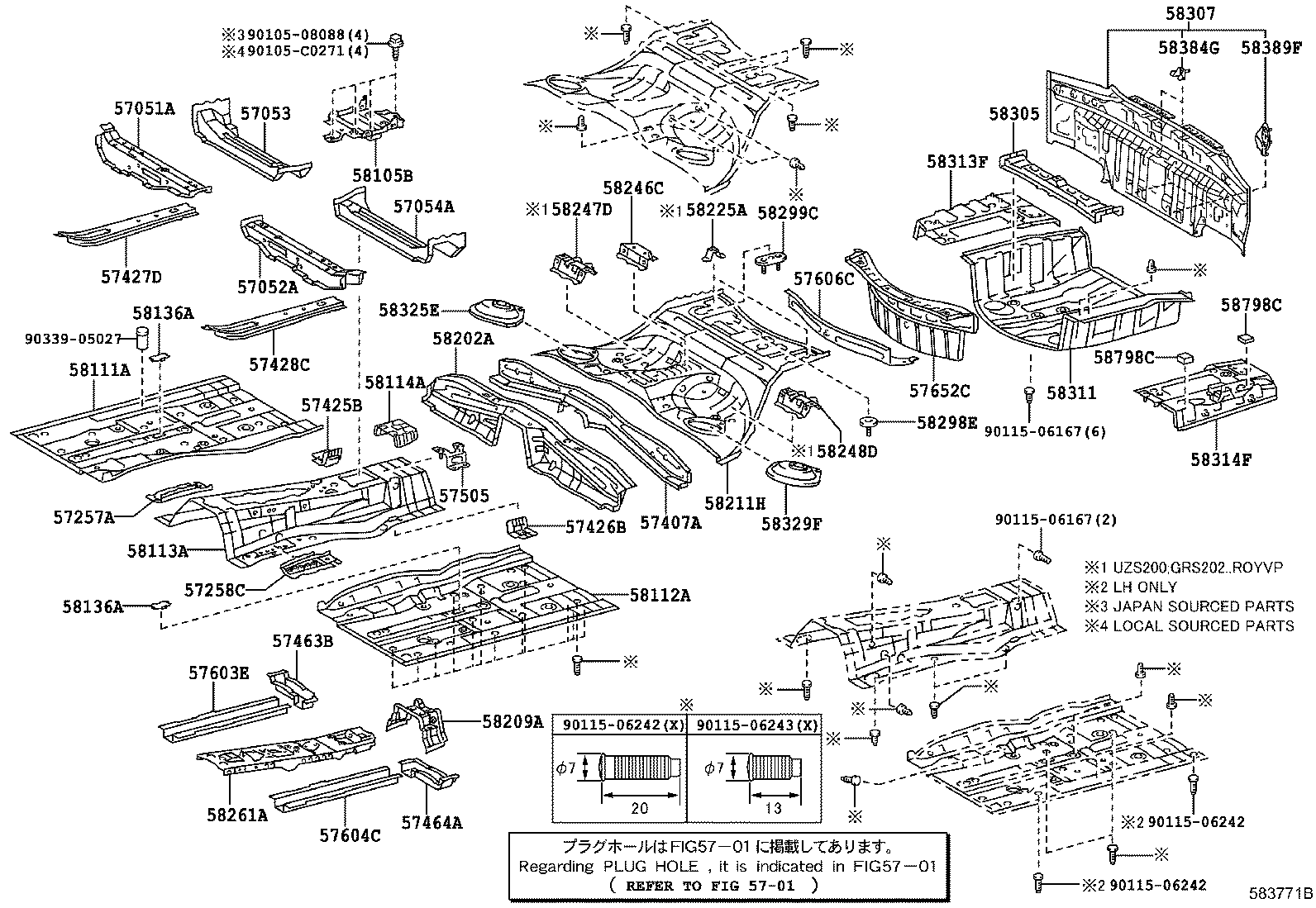  CROWN CHINA |  FLOOR PAN LOWER BACK PANEL