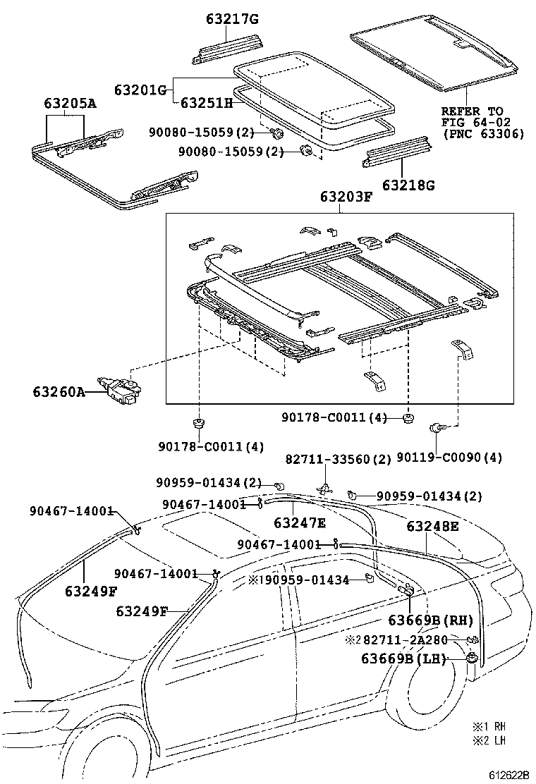  CAMRY CHINA |  ROOF PANEL BACK WINDOW GLASS