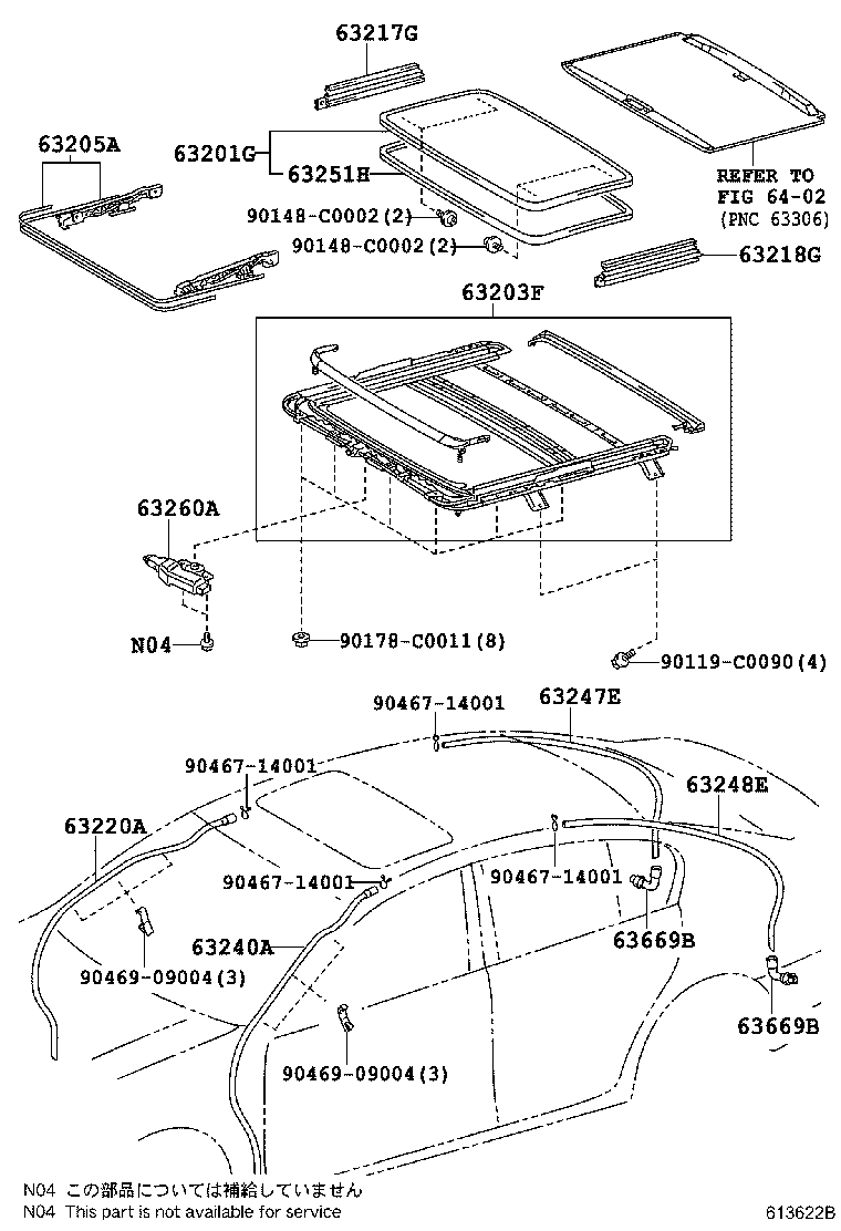  CROWN CHINA |  ROOF PANEL BACK WINDOW GLASS