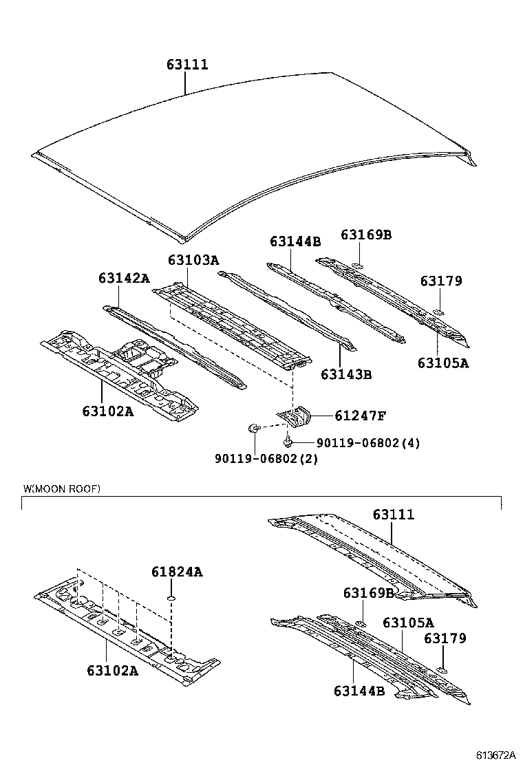  PRIUS CHINA |  ROOF PANEL BACK WINDOW GLASS