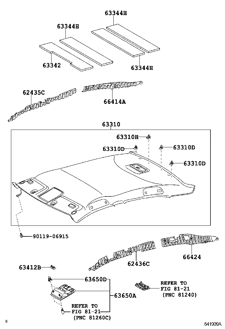  CAMRY CHINA |  ROOF HEADLINING SILENCER PAD