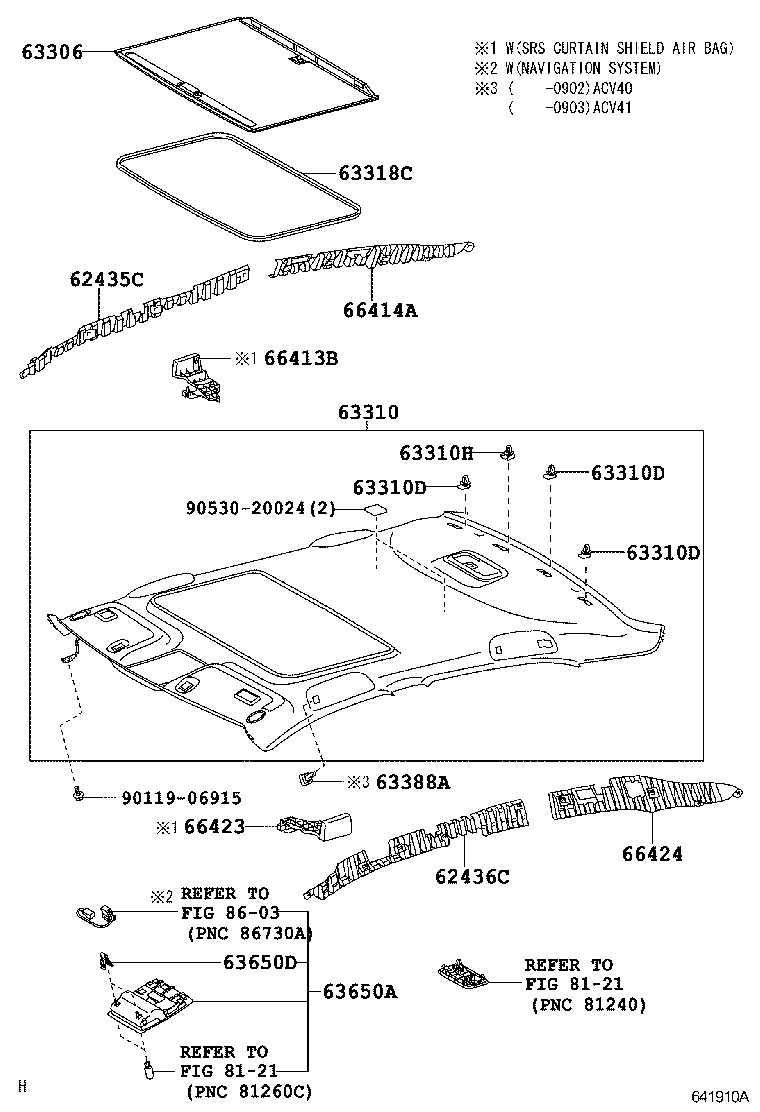  CAMRY CHINA |  ROOF HEADLINING SILENCER PAD