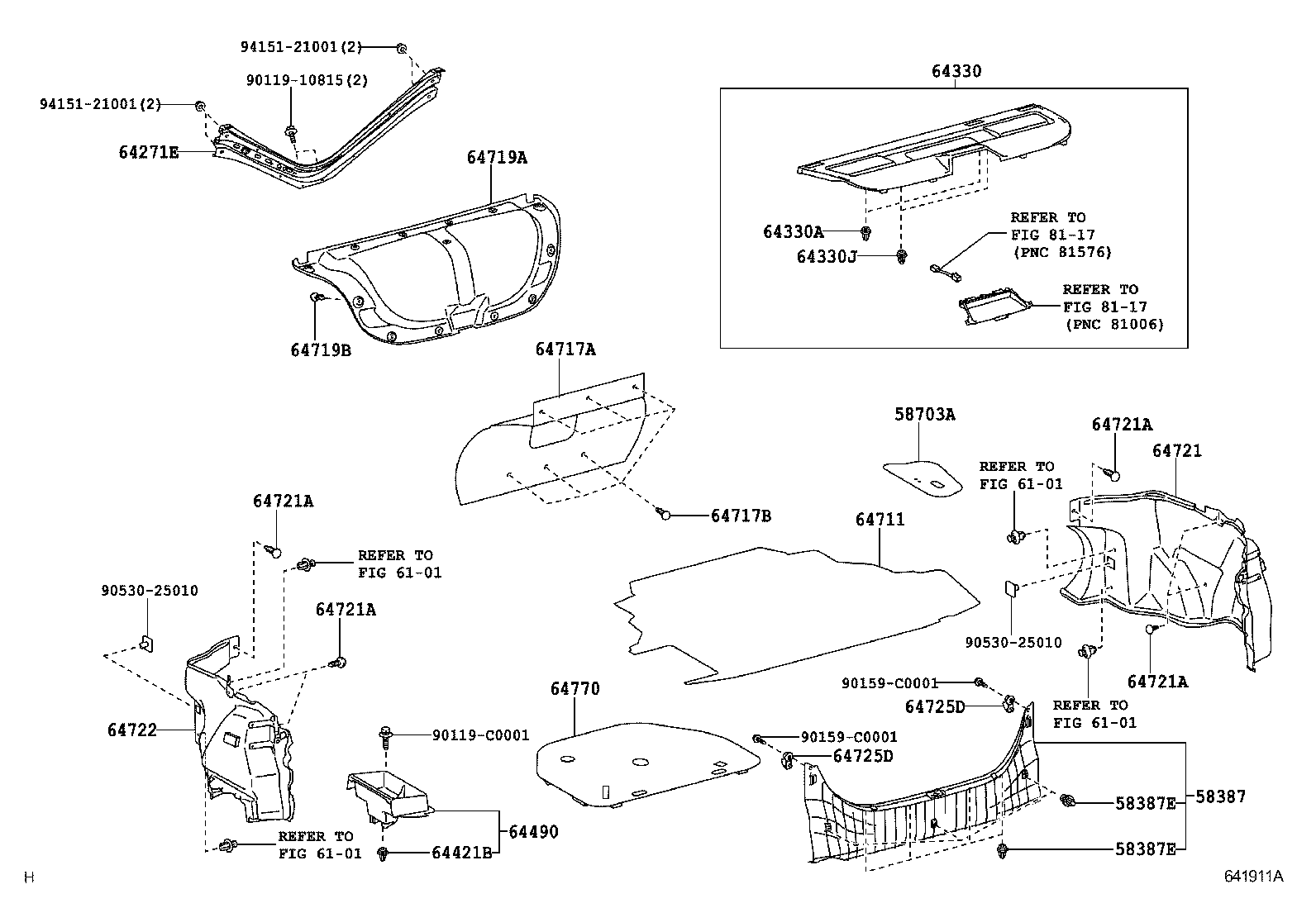  CAMRY CHINA |  PACKAGE TRAY PANEL LUGGAGE COMPARTMENT MAT