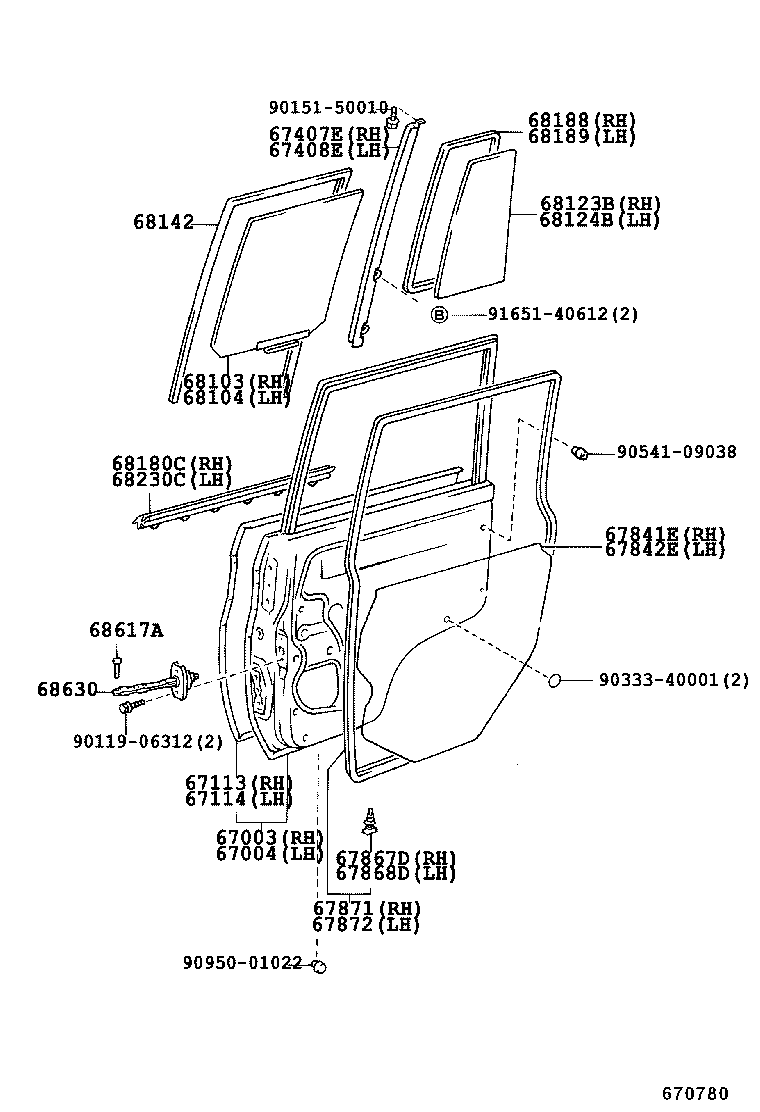  LAND CRUISER 70 |  REAR DOOR PANEL GLASS