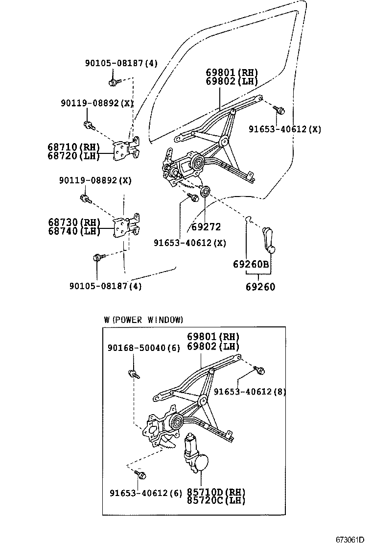  DYNA |  FRONT DOOR WINDOW REGULATOR HINGE