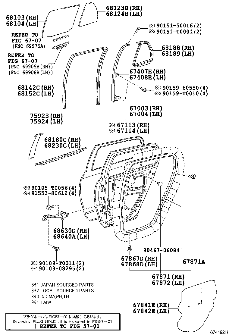  YARIS ASIA |  REAR DOOR PANEL GLASS