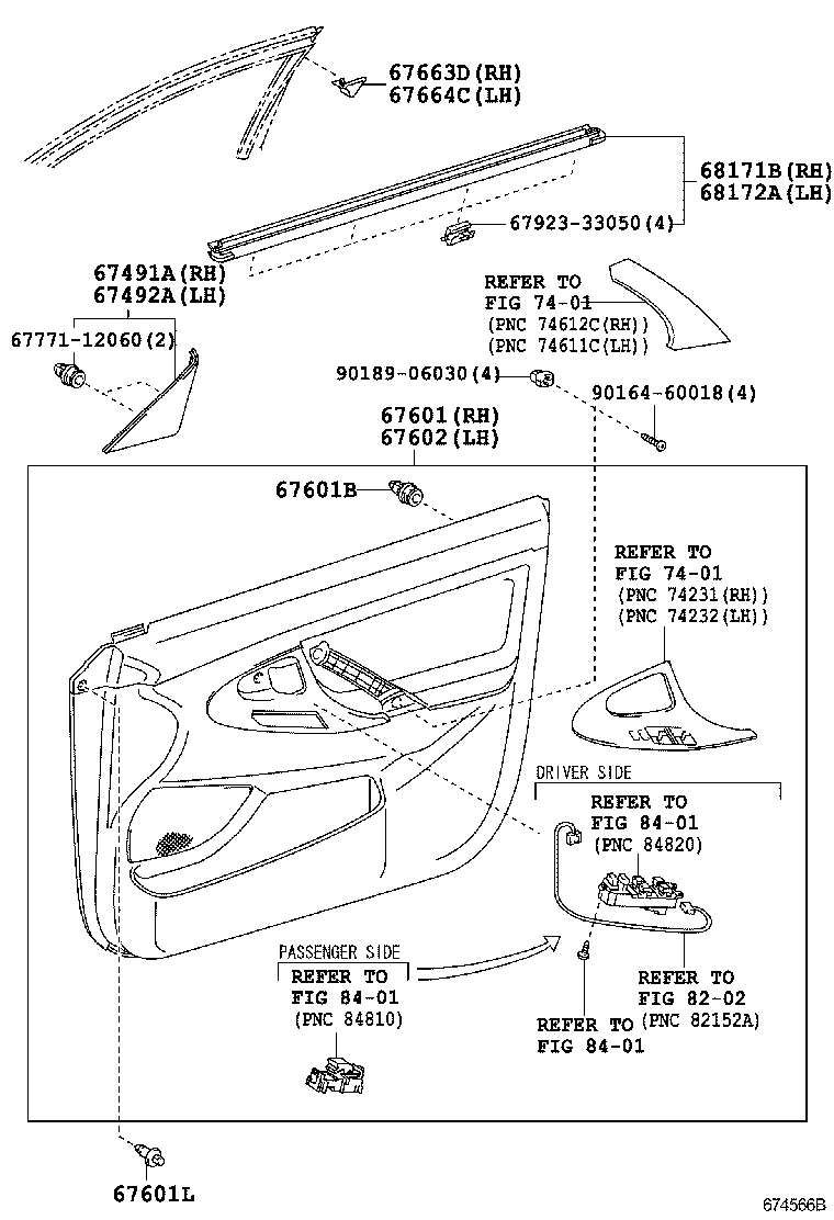  CAMRY CHINA |  FRONT DOOR PANEL GLASS