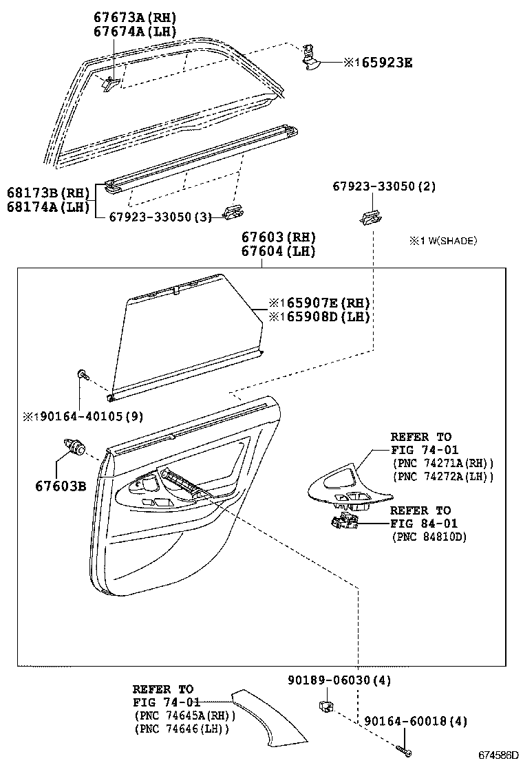  CAMRY CHINA |  REAR DOOR PANEL GLASS