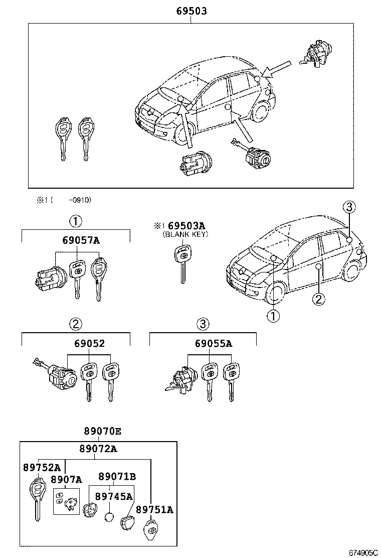  YARIS ASIA |  LOCK CYLINDER SET