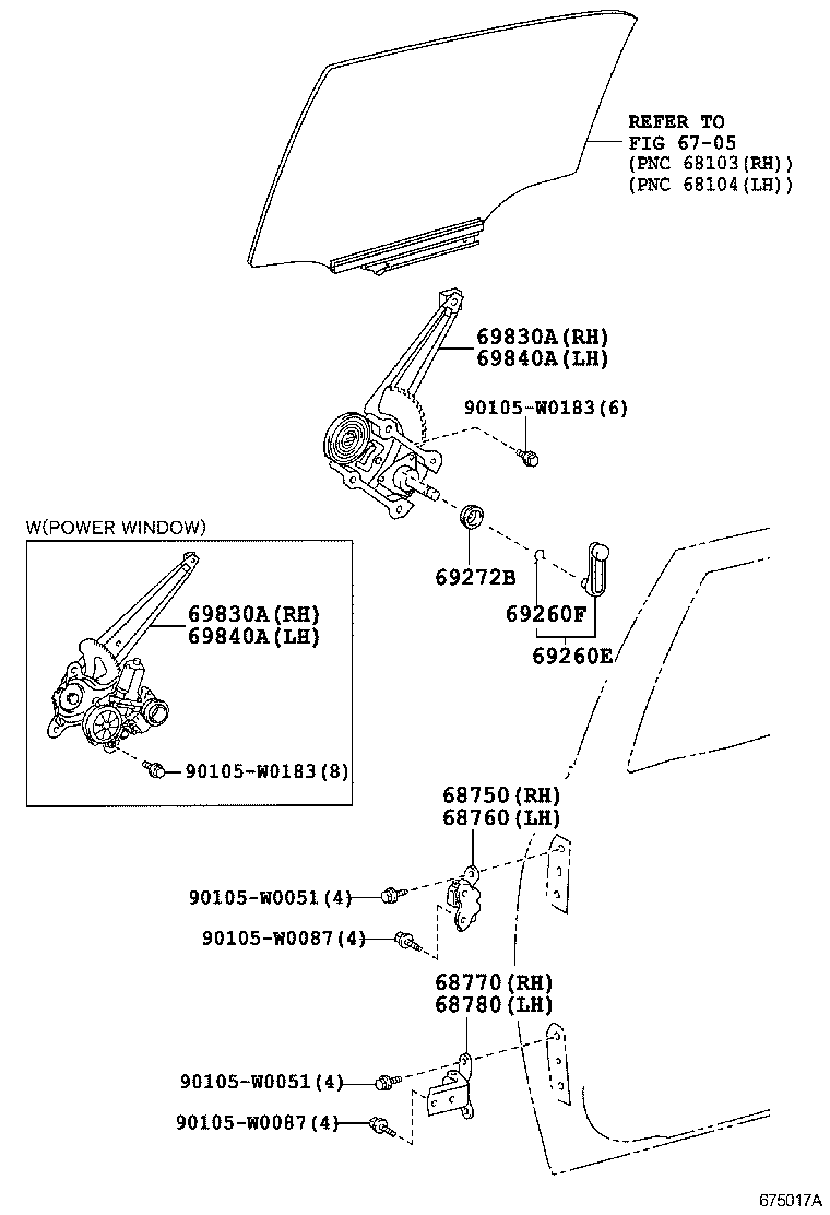  AURIS UKP |  REAR DOOR WINDOW REGULATOR HINGE