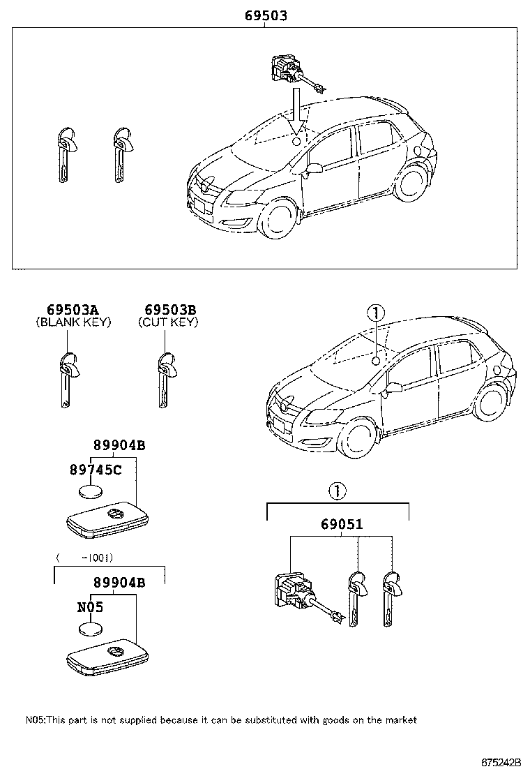 AURIS UKP |  LOCK CYLINDER SET