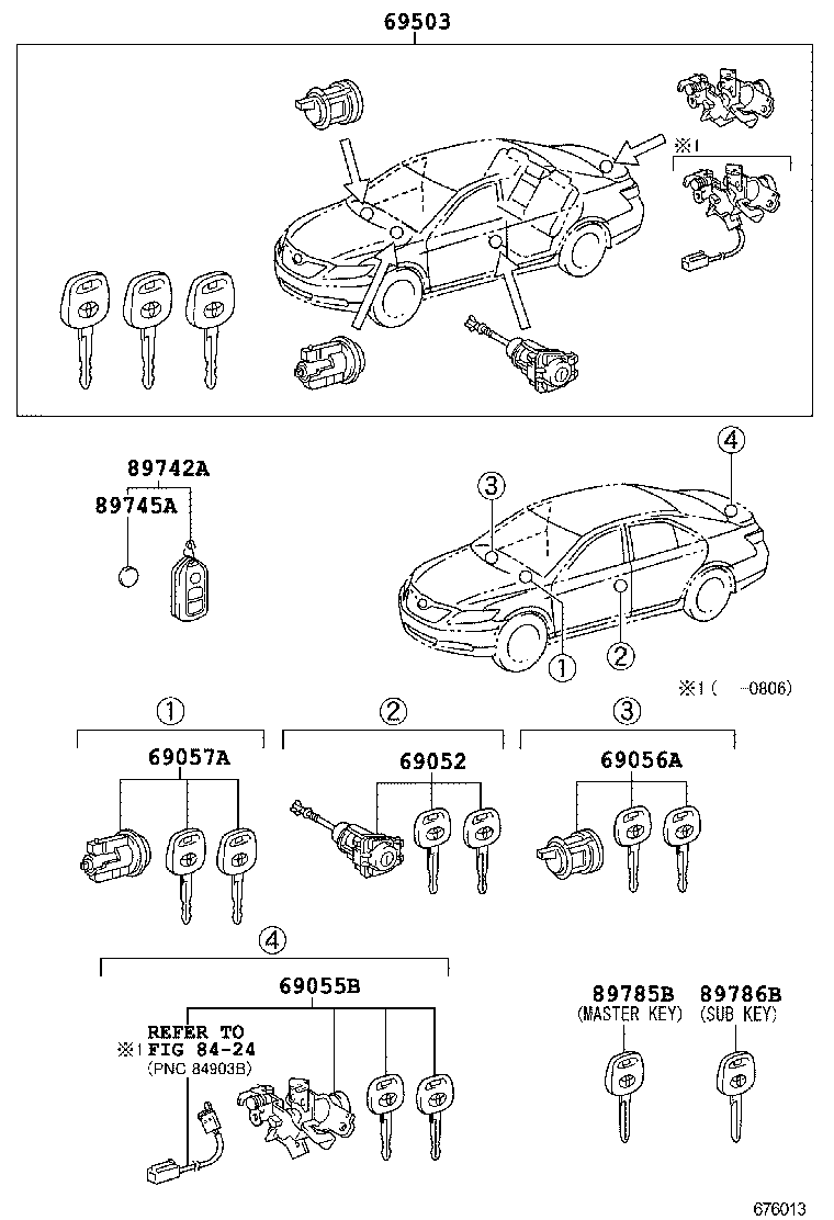  CAMRY CHINA |  LOCK CYLINDER SET