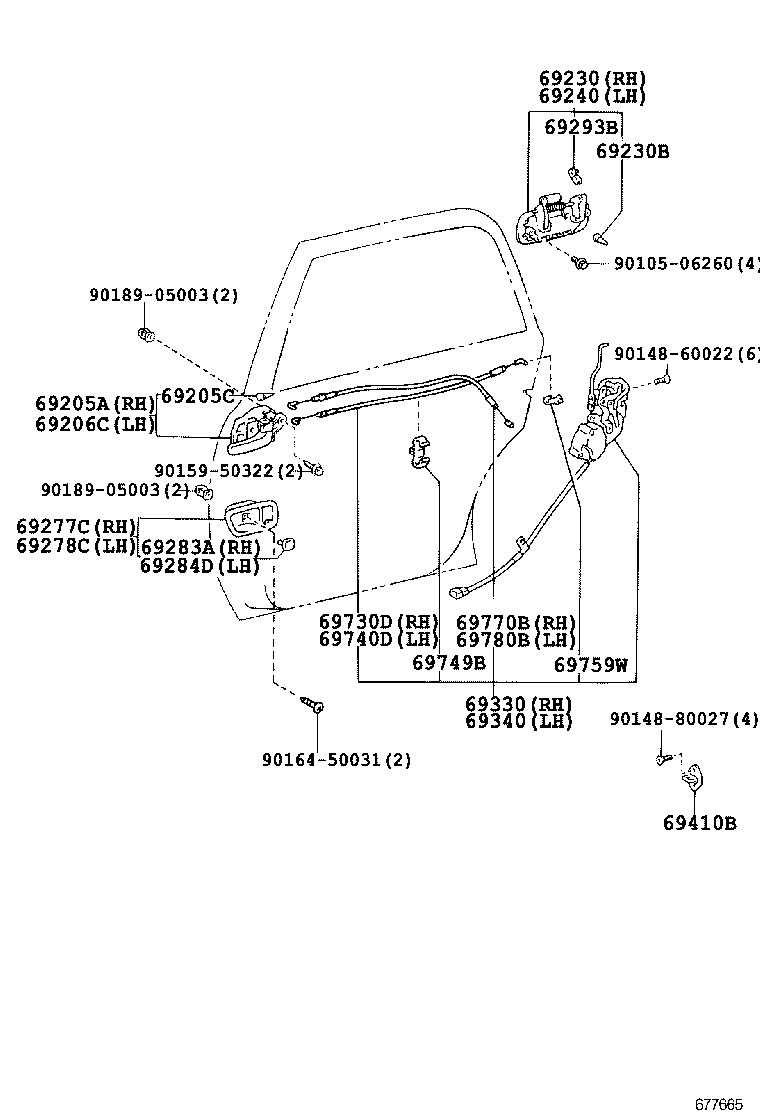  CROWN COMFORT |  REAR DOOR LOCK HANDLE