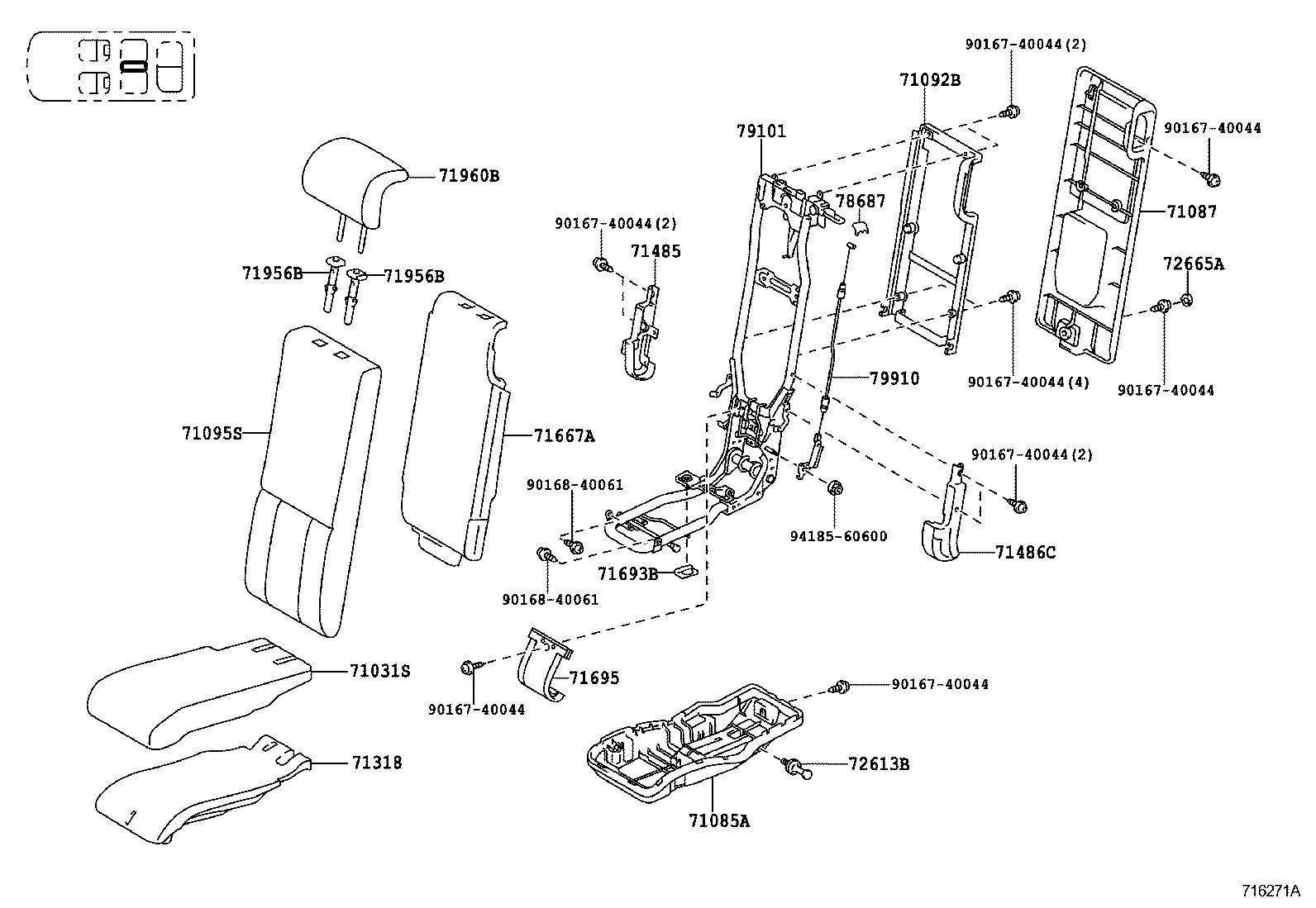  HIGHLANDER CHINA |  REAR SEAT SEAT TRACK