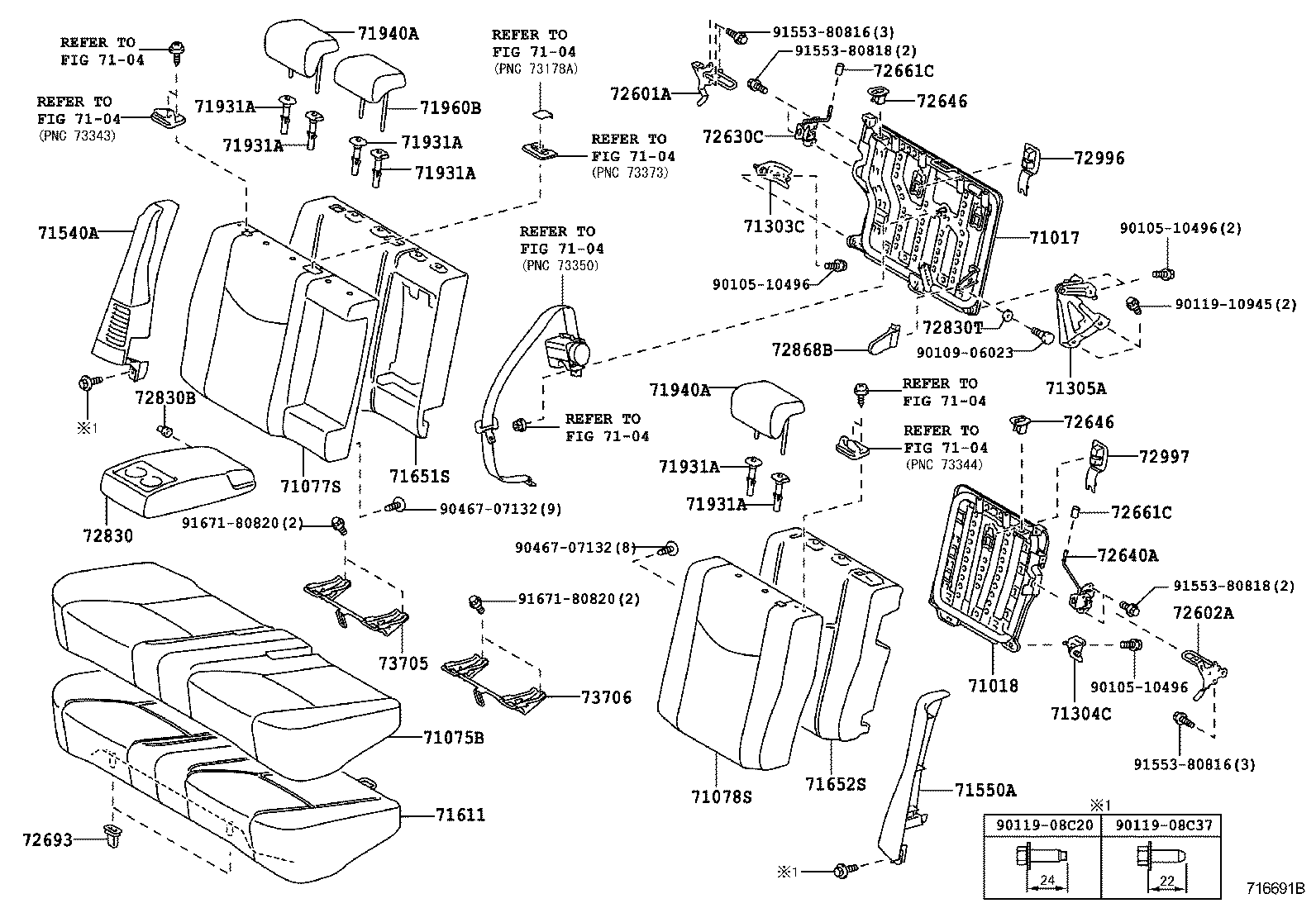 PRIUS CHINA |  REAR SEAT SEAT TRACK
