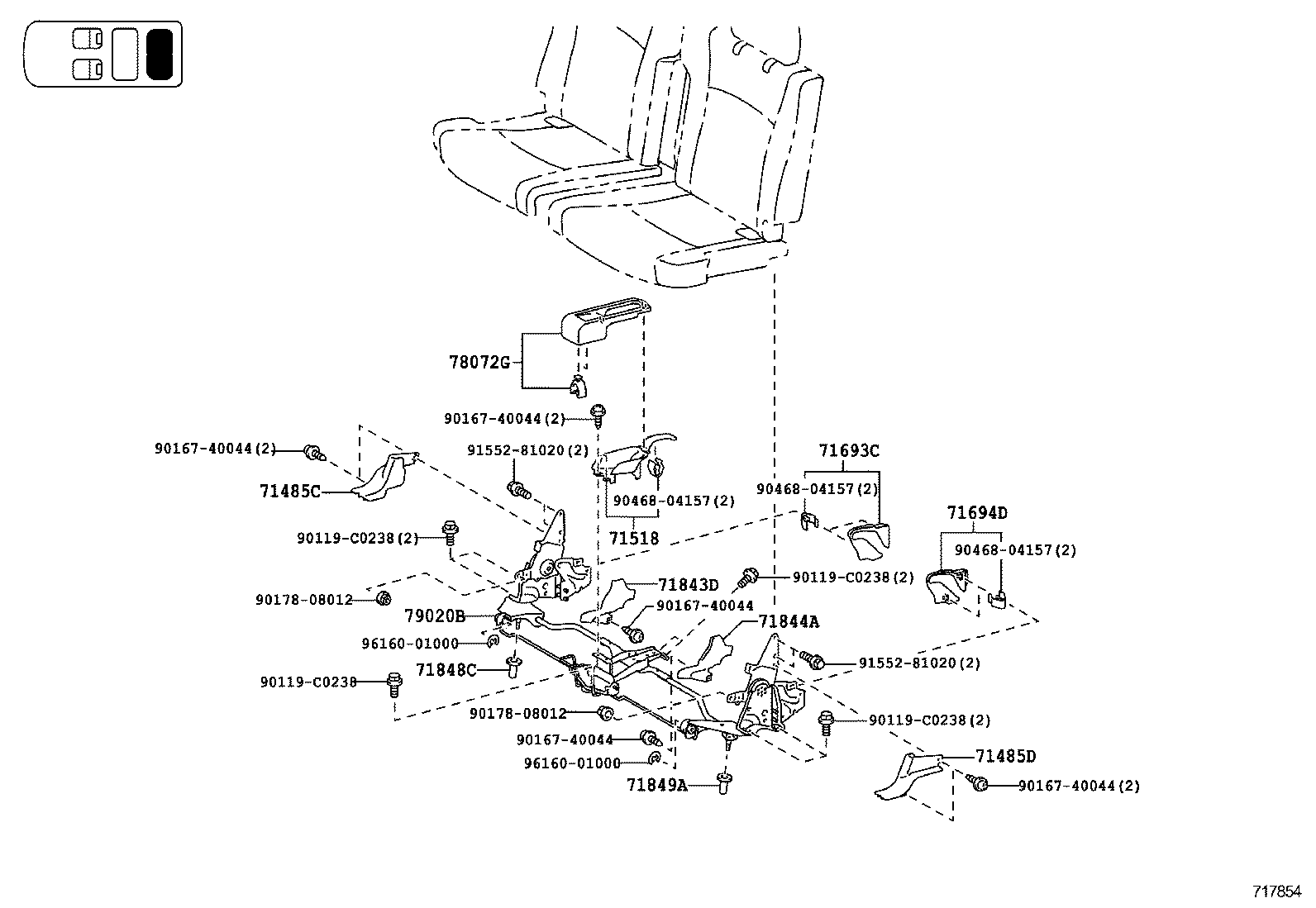  HIGHLANDER CHINA |  REAR SEAT SEAT TRACK