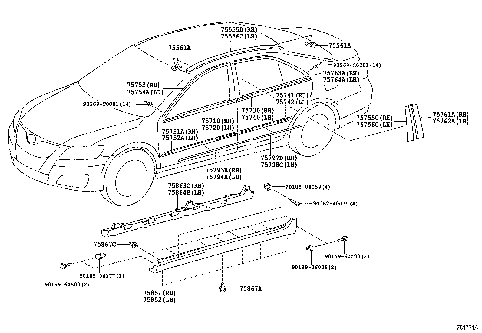  CAMRY CHINA |  SIDE MOULDING