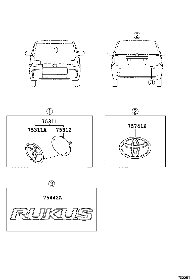  RUKUS |  EMBLEM NAME PLATE EXTERIOR INTERIOR