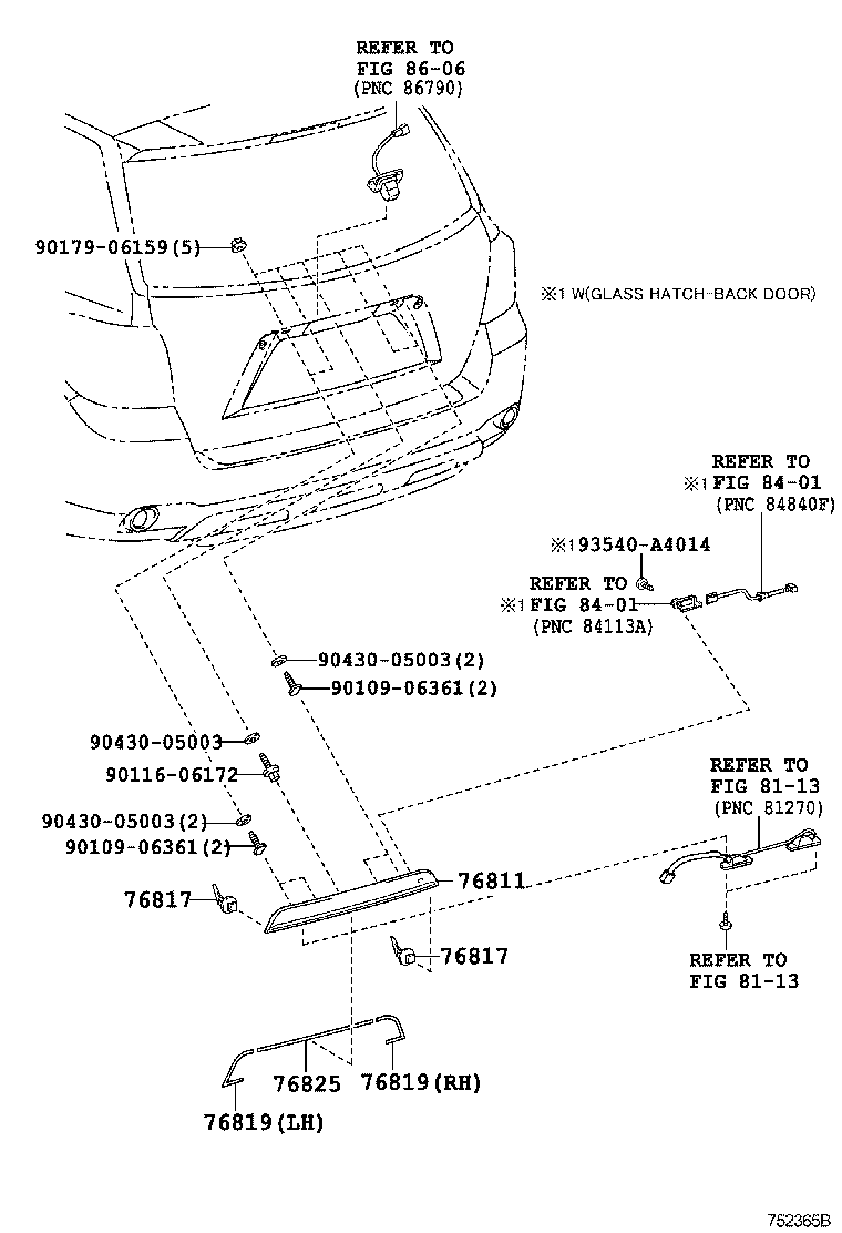  HIGHLANDER KLUGER |  REAR MOULDING