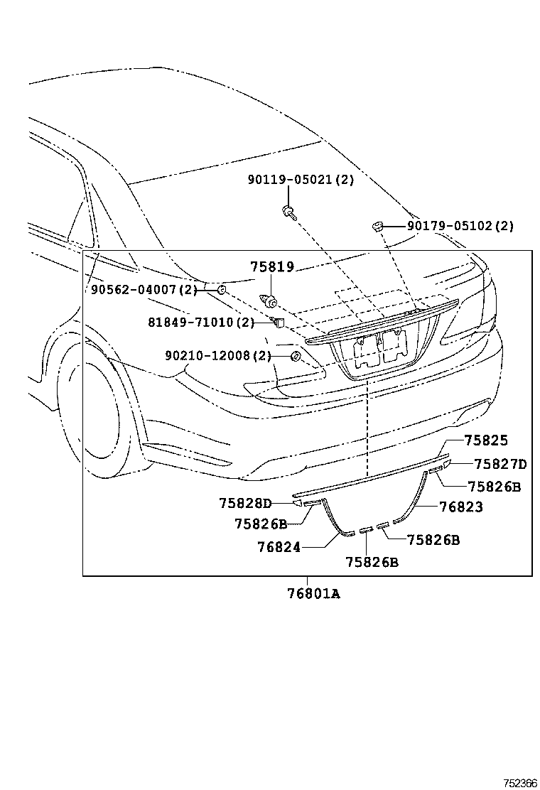  CROWN |  REAR MOULDING