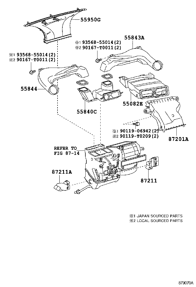  YARIS ASIA |  HEATING AIR CONDITIONING CONTROL AIR DUCT
