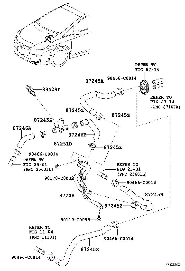  PRIUS CHINA |  HEATING AIR CONDITIONING WATER PIPING