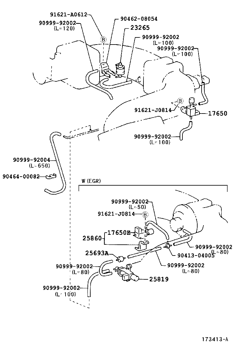  LAND CRUISER 100 105 |  VACUUM PIPING