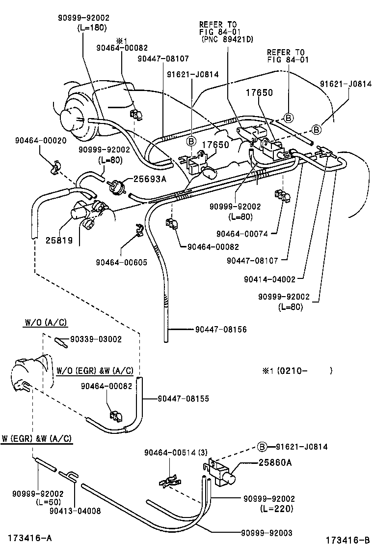  LAND CRUISER 100 105 |  VACUUM PIPING