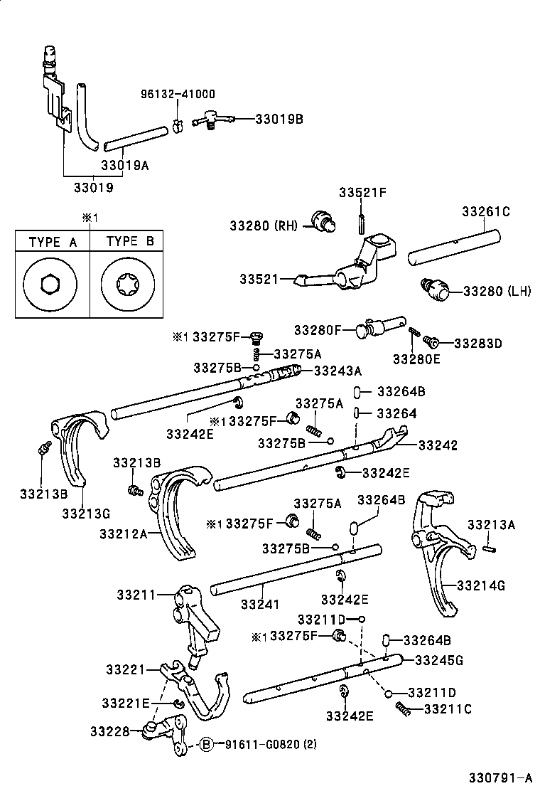  LAND CRUISER 100 105 |  GEAR SHIFT FORK LEVER SHAFT MTM