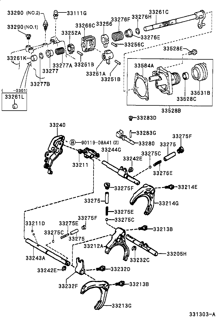  RAV4 |  GEAR SHIFT FORK LEVER SHAFT MTM