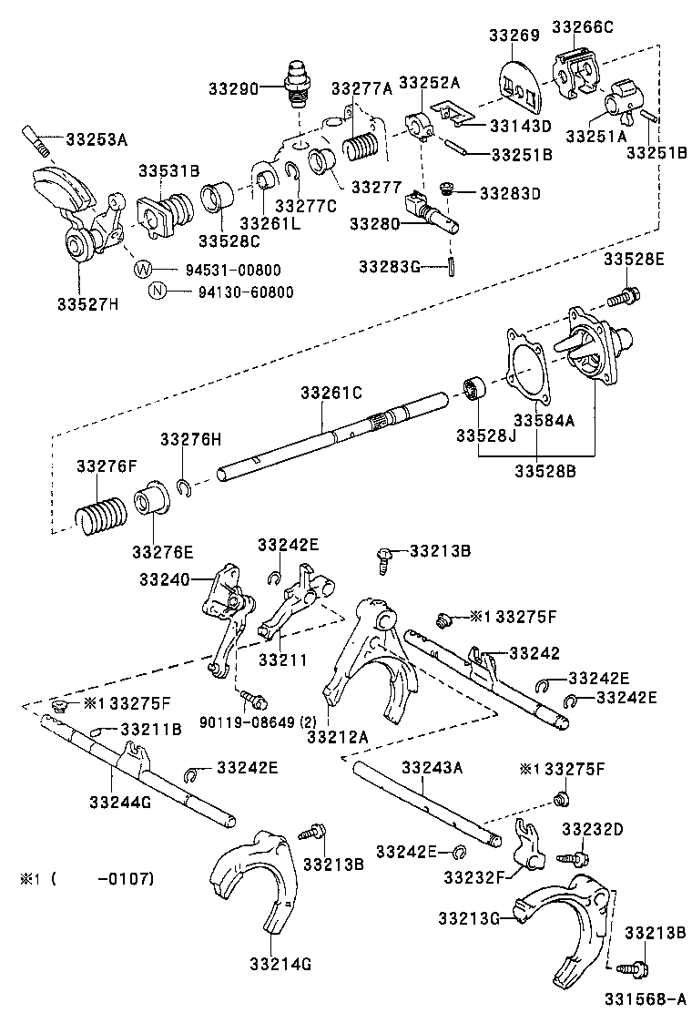  RAV4 |  GEAR SHIFT FORK LEVER SHAFT MTM